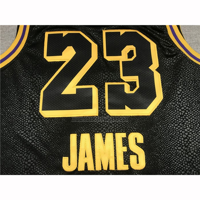 Camiseta Los Angeles Lakers Lebron James NO 23 Ciudad 2020-21 Negro